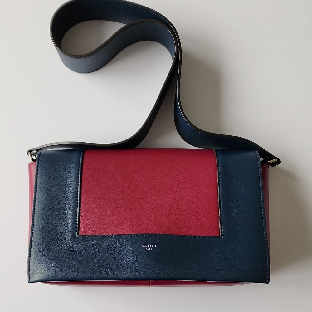 Celine Frame Bag (Blue and Burgundy)
